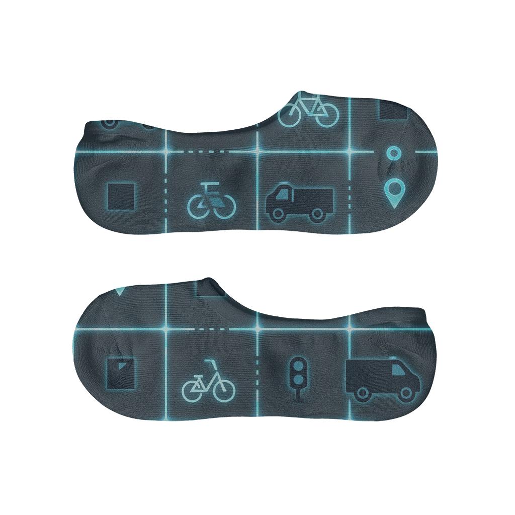 Courier Constellation Route Grid anti-slip no-show socks