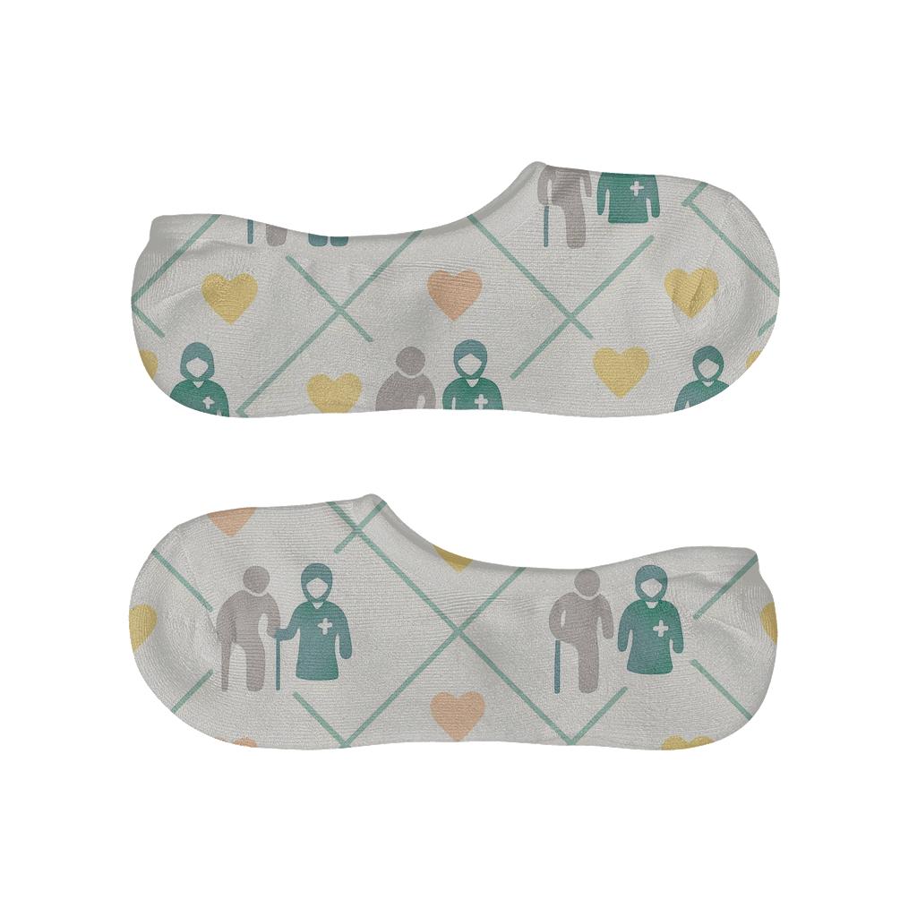 Stellar Heart Lattice Elderly Care Worker Edition soft cotton no-show socks