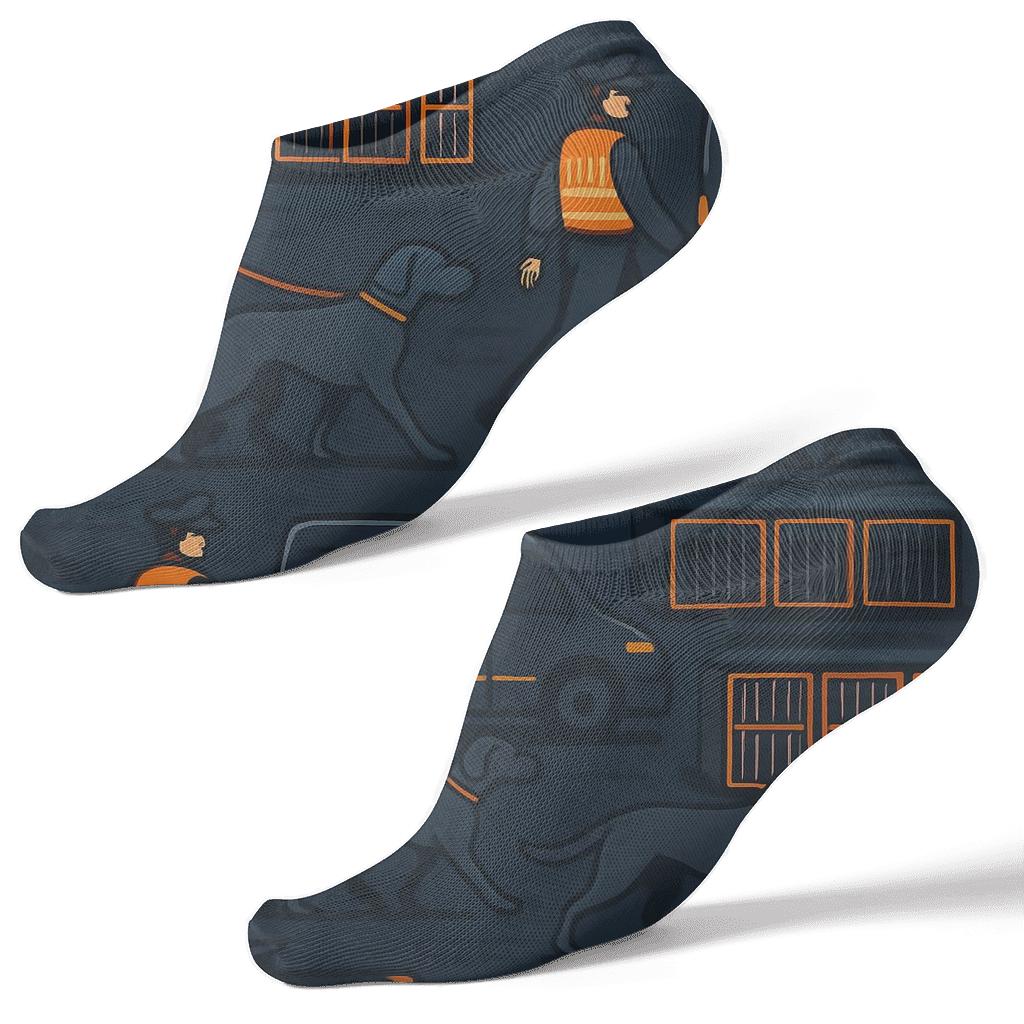 Animal Control Officer Night Patrol Tessellation unique graphic ankle socks