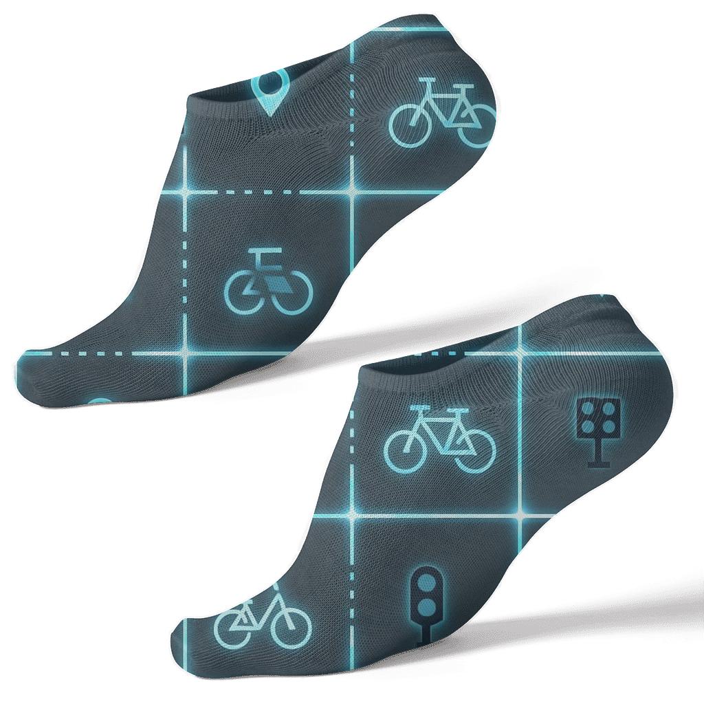 Courier Constellation Route Grid soft everyday ankle socks