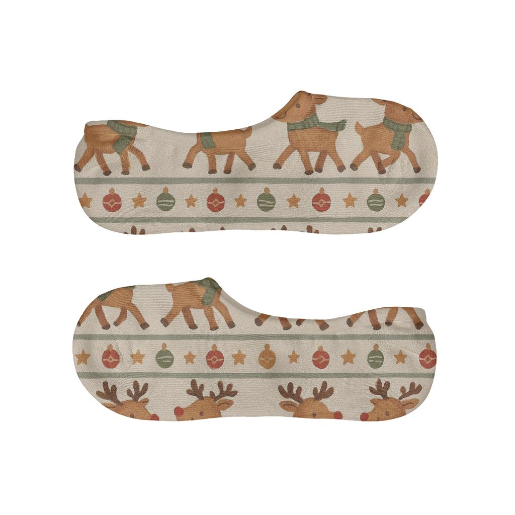 Storybook Reindeer Parade Xmas Stripe comfortable low-cut socks