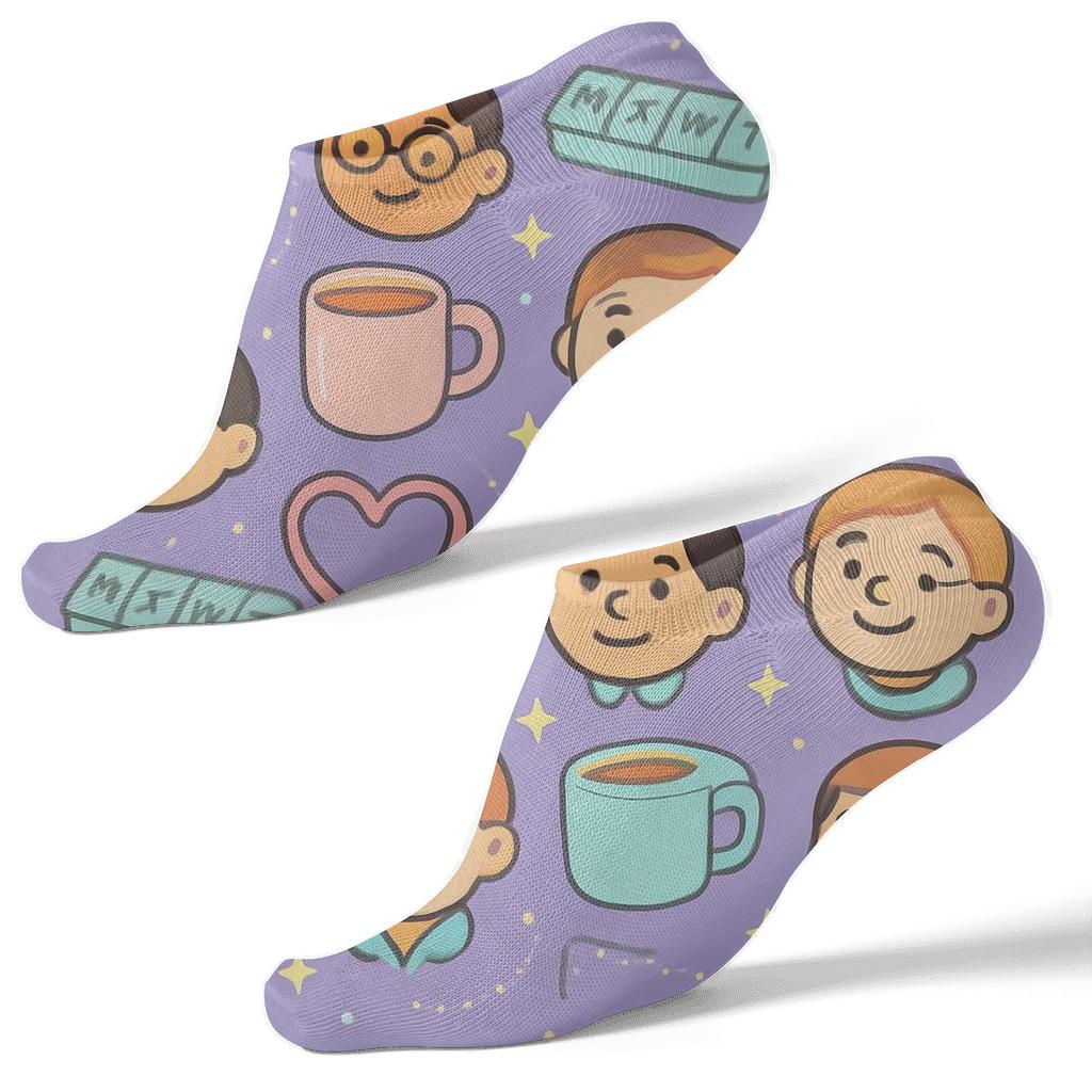 Constellation Comfort Grid With Caregiver Icons stylish athletic ankle socks