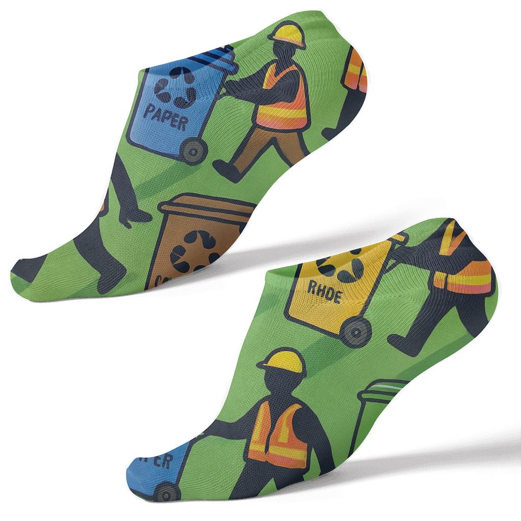 Safety Vest Parade With Recycling Plant Worker Icons custom ankle socks