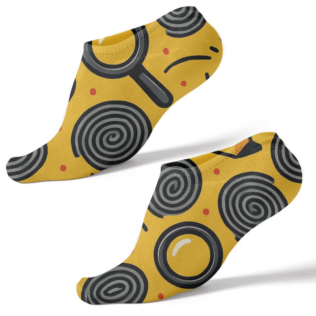 Forensic Galaxy Pattern With Crime Scene Investigator Motifs designer print ankle socks