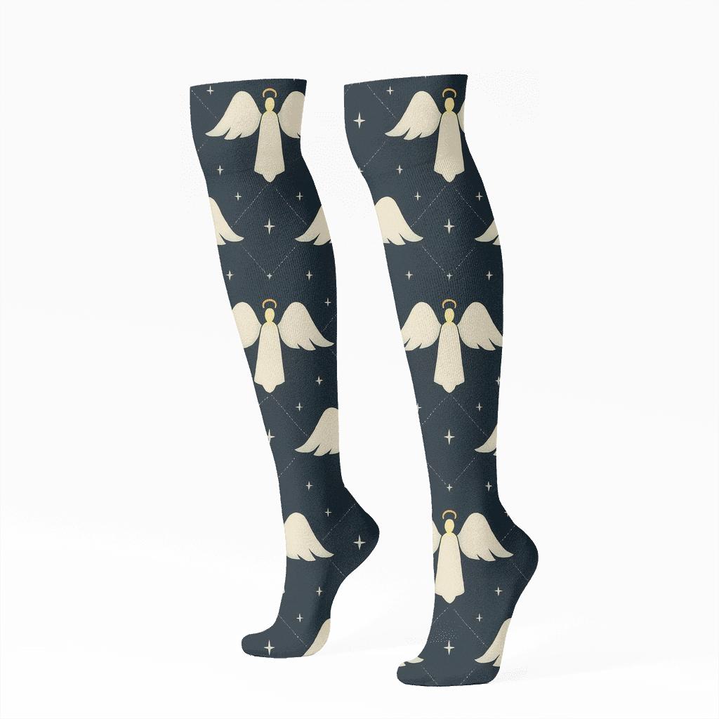 Angel Cloud Lattice Tapestry custom knee-high socks