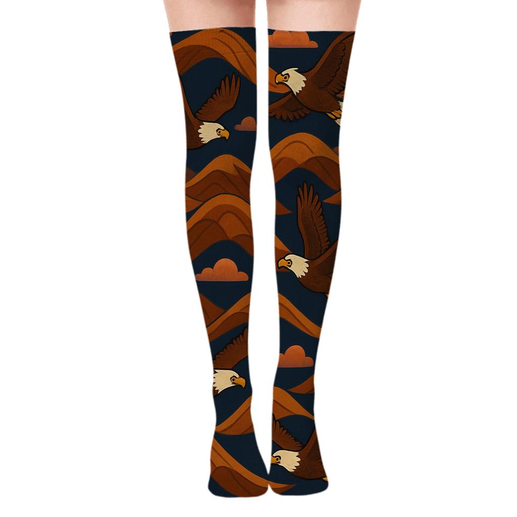 Mountain Thermals Pattern Eagle personalized over-the-knee socks