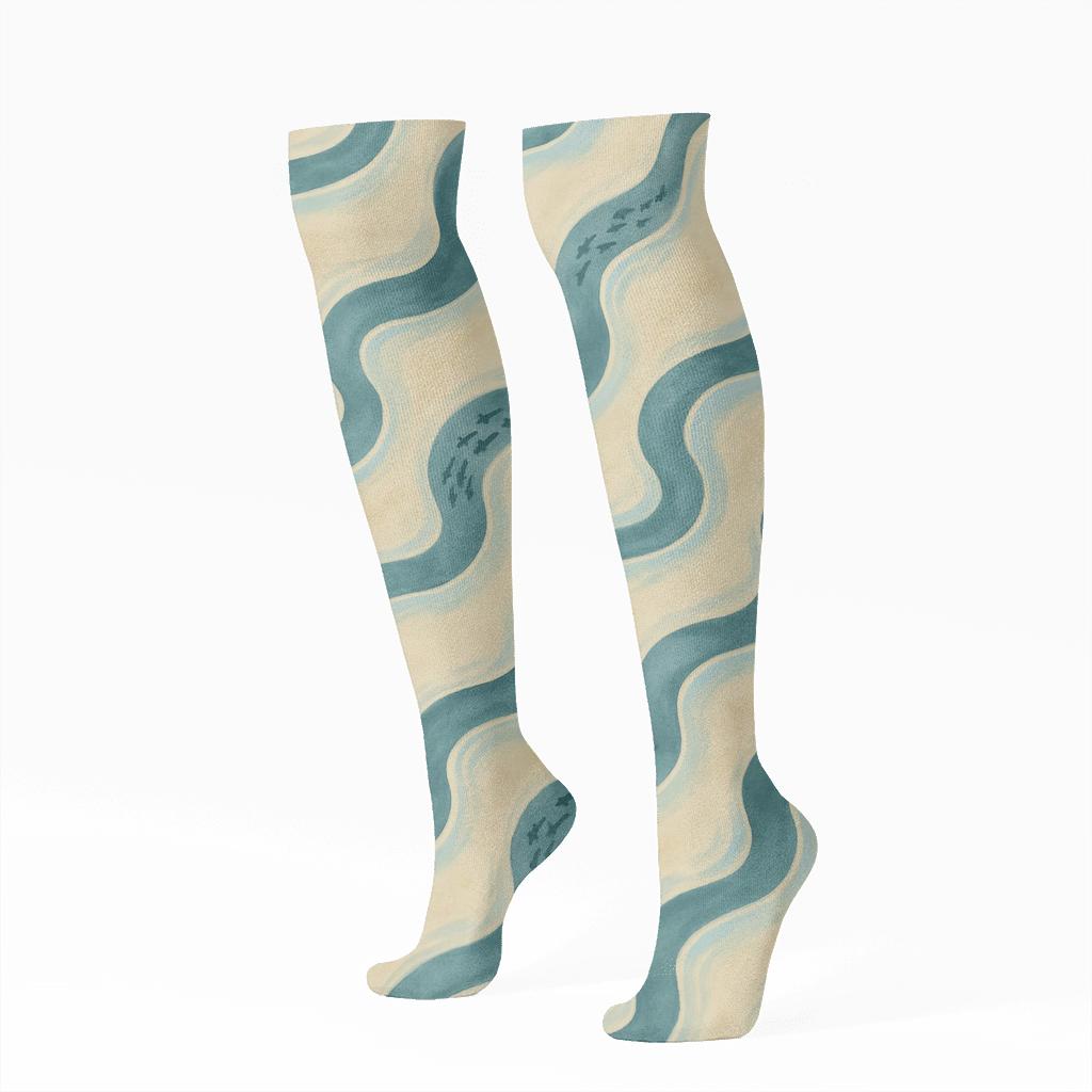 Fisher River Drift Pattern soft everyday knee-high socks