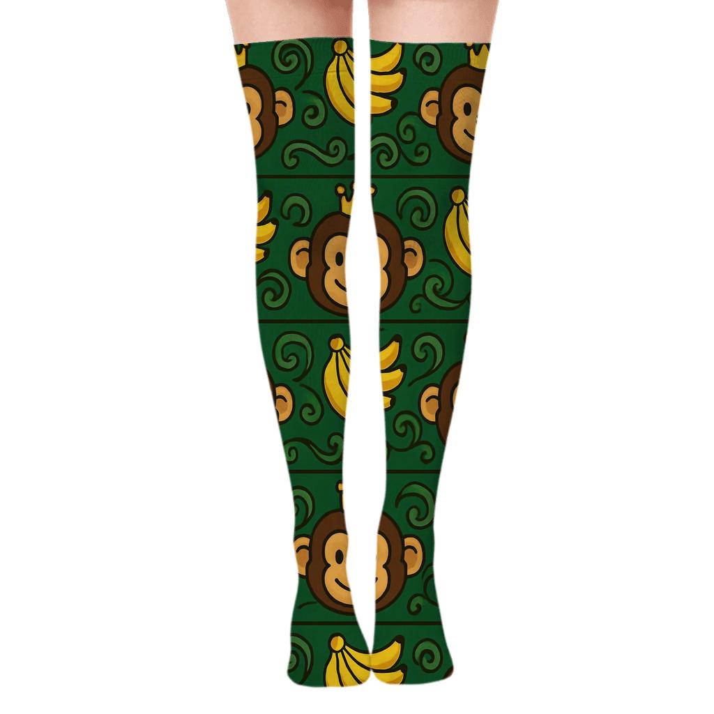 Monkey Crown Jungle Bands soft everyday over-the-knee socks