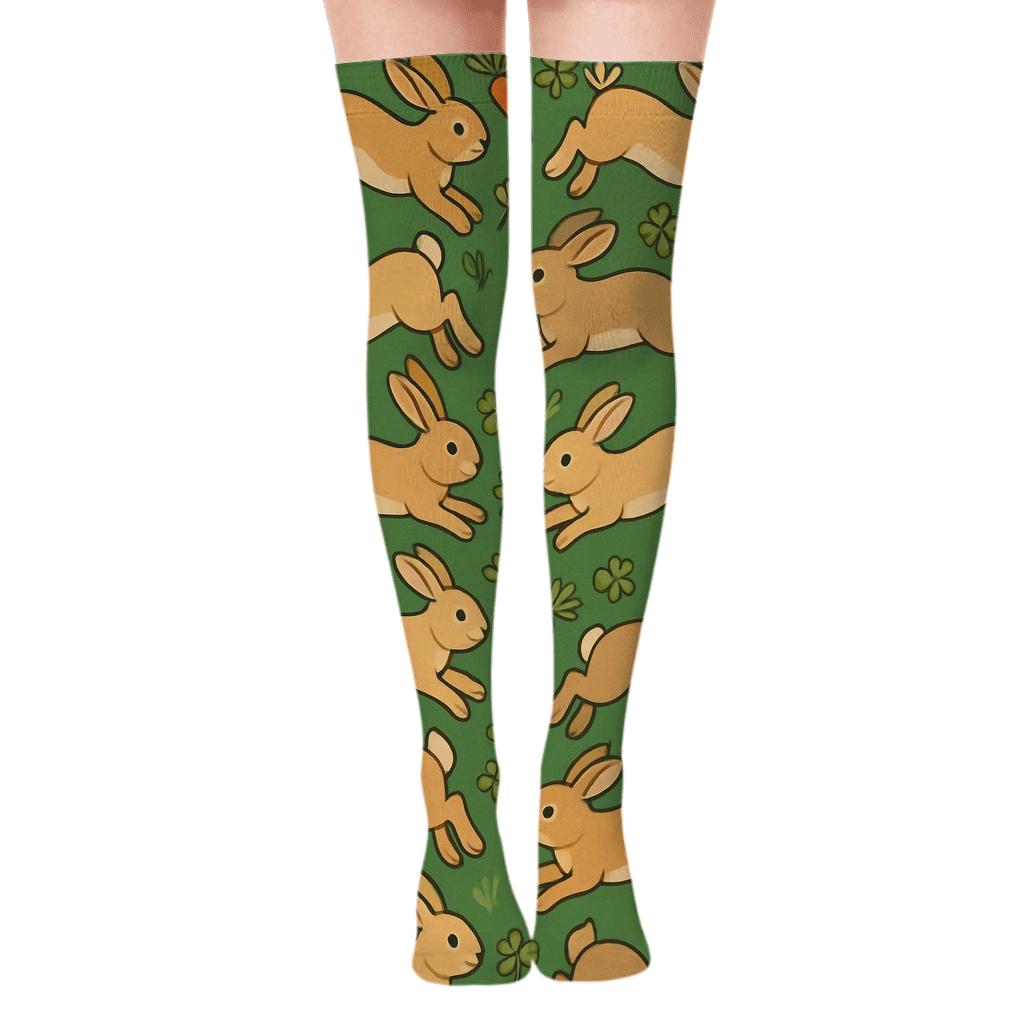 Rabbit Meadow Chevron Rhythm Over-the-Knee Socks