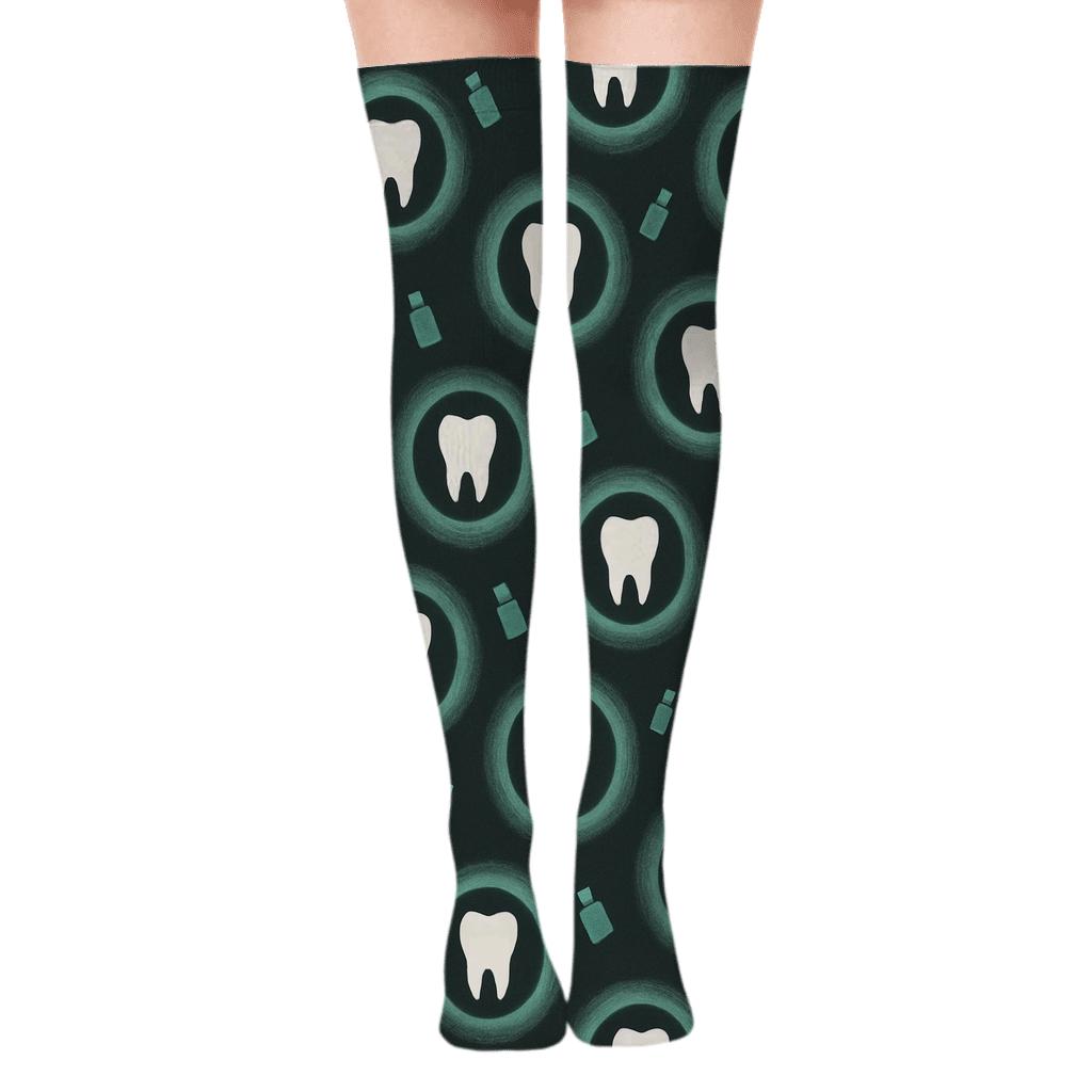 Nebula Floss Orbits Pattern Dentist soft everyday over-the-knee socks