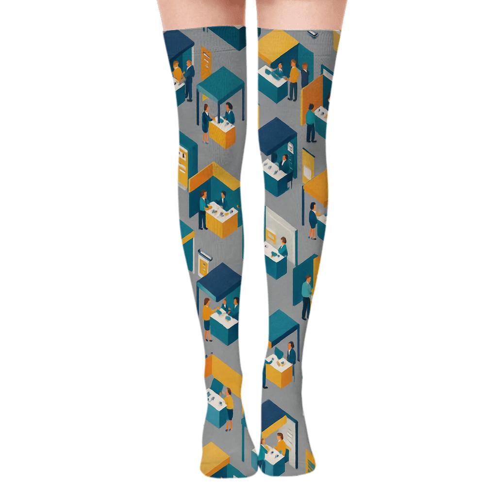 Salesperson-Centric Booth Market Landscape trendy patterned over-the-knee socks