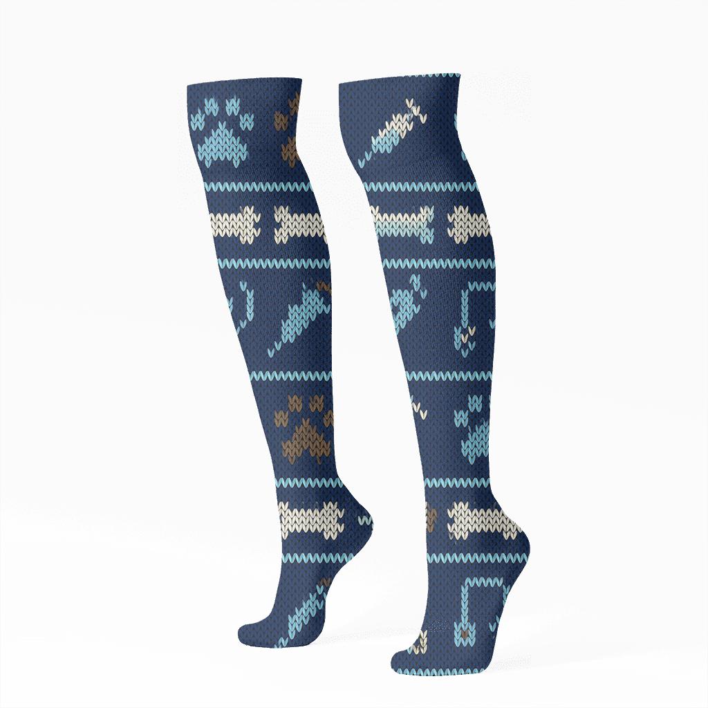 Veterinarian Knit Paws And Tools Fair Isle Stripe soft everyday knee-high socks