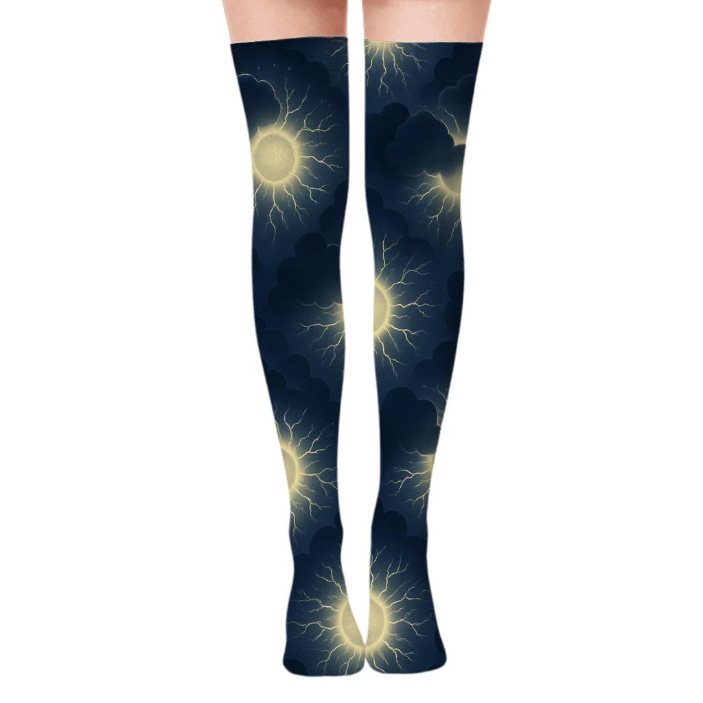 Thundercloud Halo Radial Burst stylish fashion over-the-knee socks