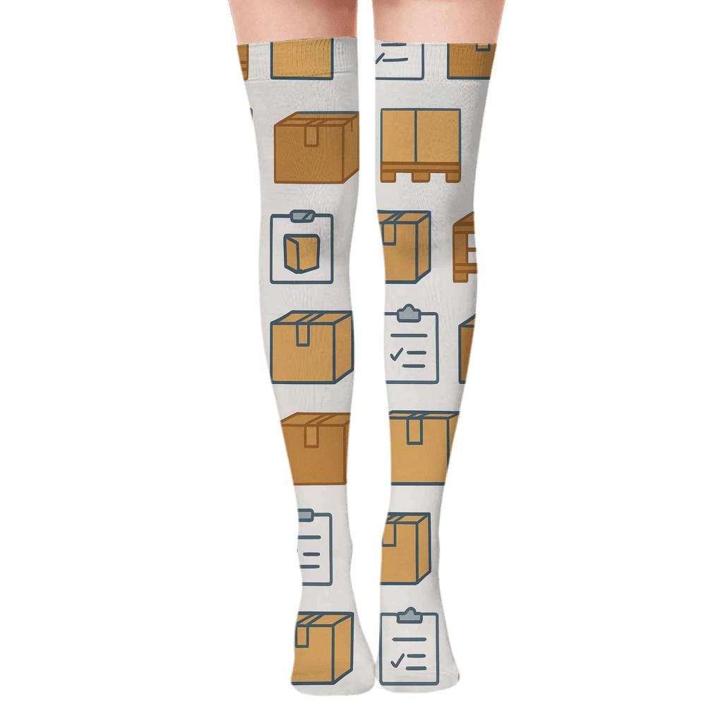 Pallet Parade Rhythm, Warehouse Worker Edition soft everyday over-the-knee socks