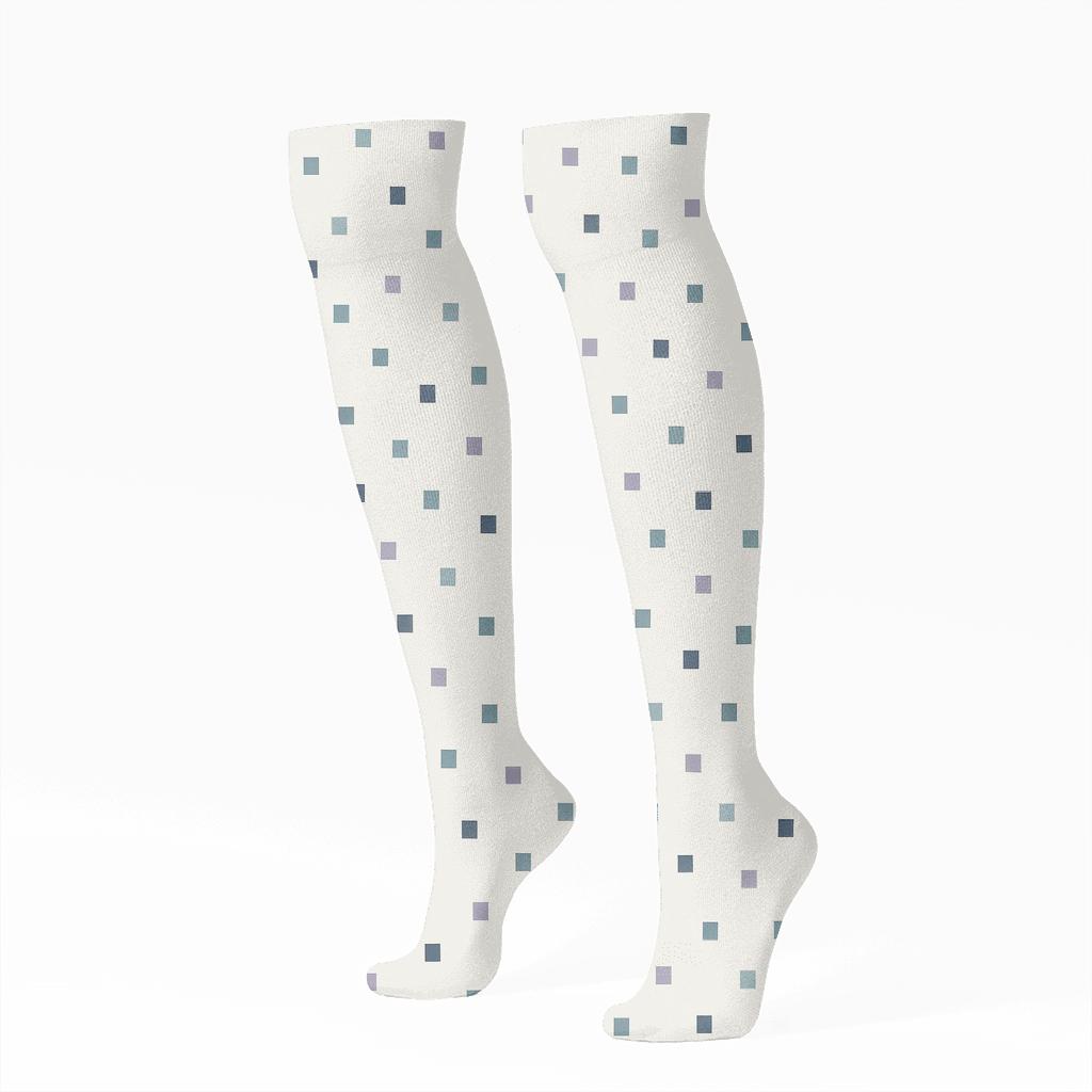 Nebula Pixel Scatter unique graphic knee-high socks