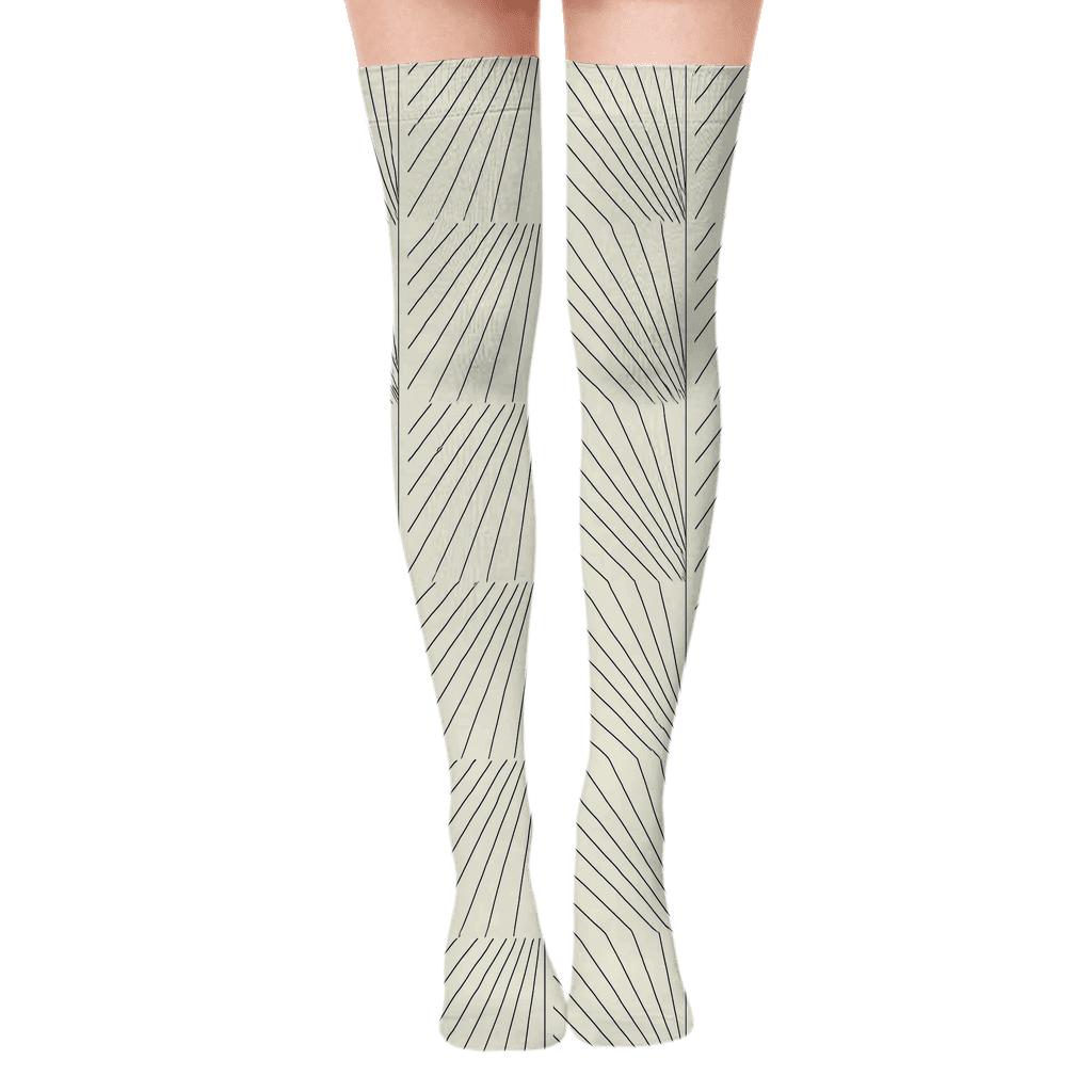 Quasar Ray Strands trendy patterned over-the-knee socks