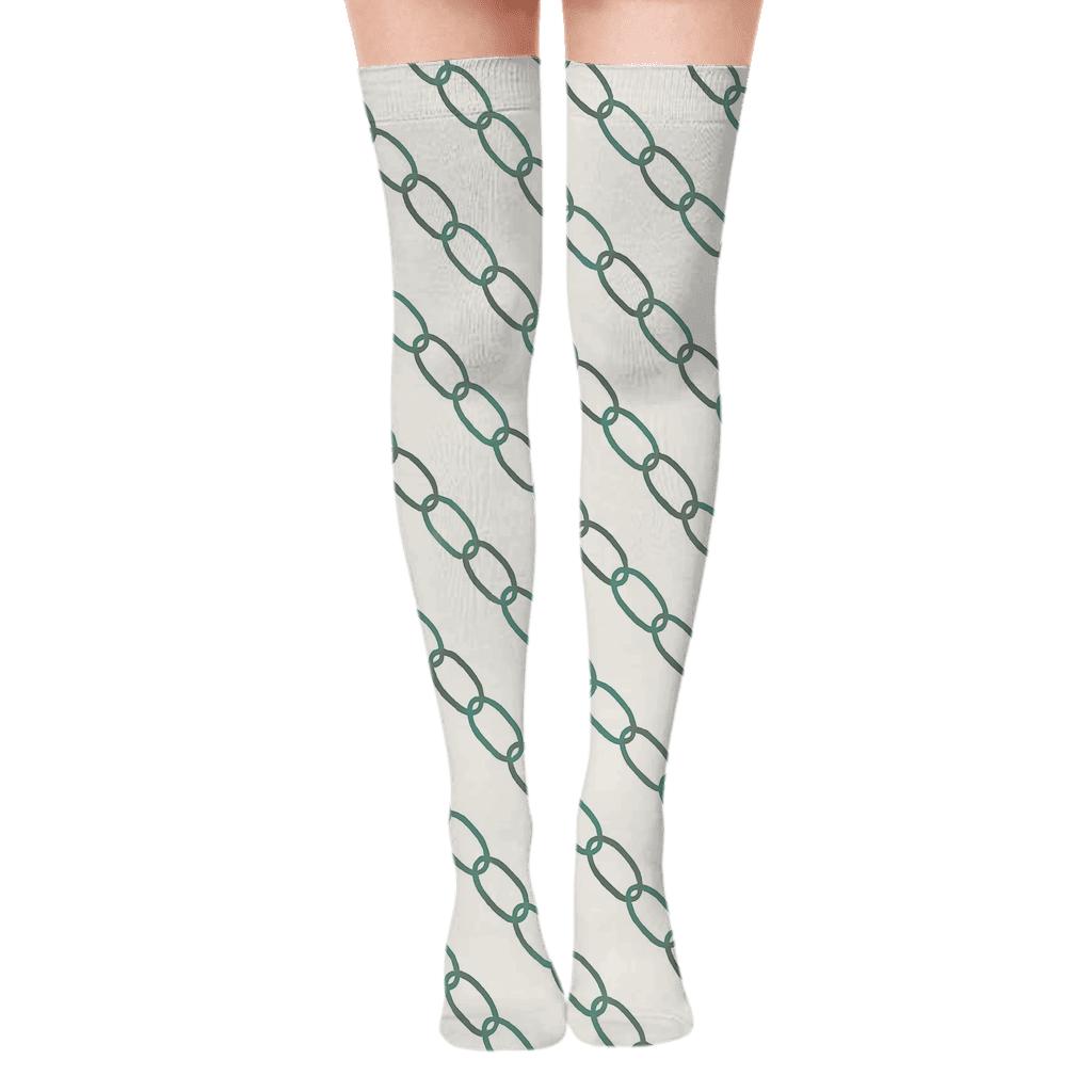 Orbit Chain Links custom over-the-knee socks