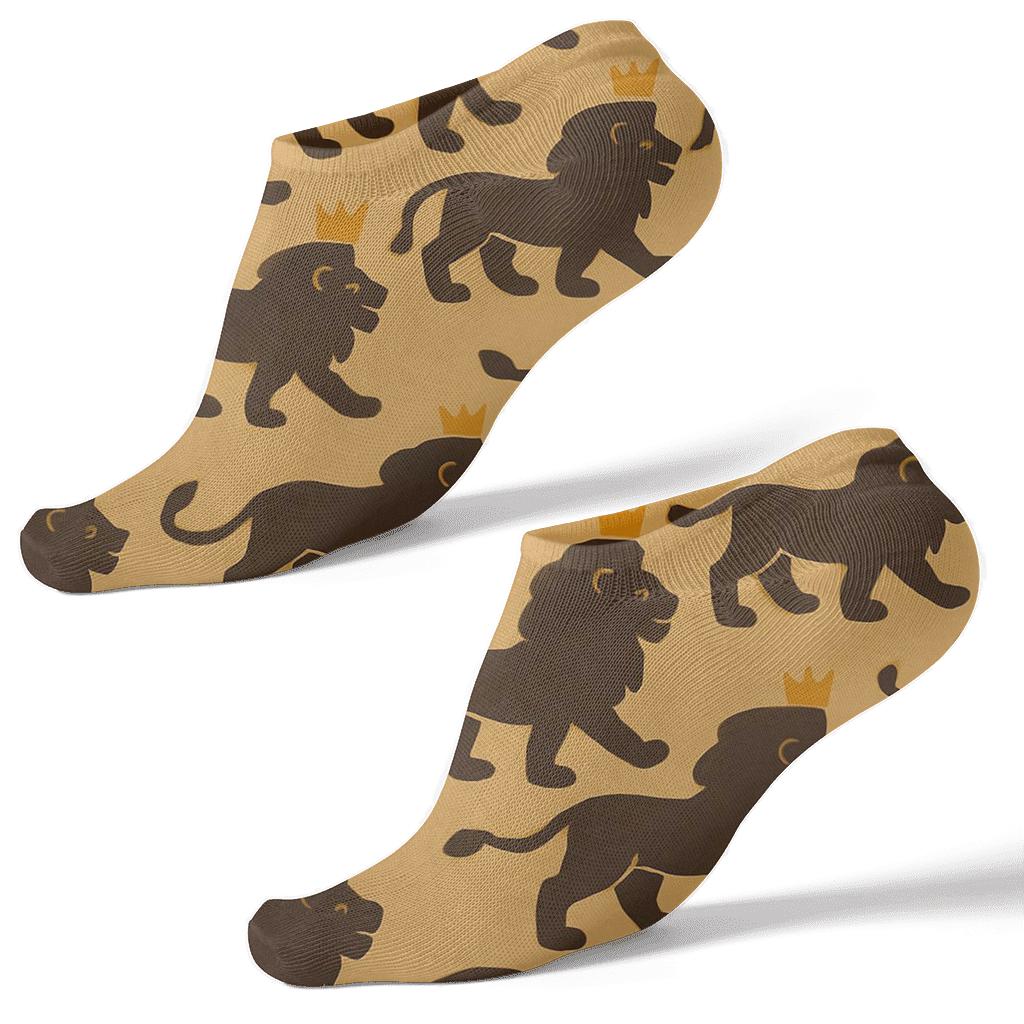 Crown Constellation With Lion Silhouettes Repeat comfortable cotton ankle socks