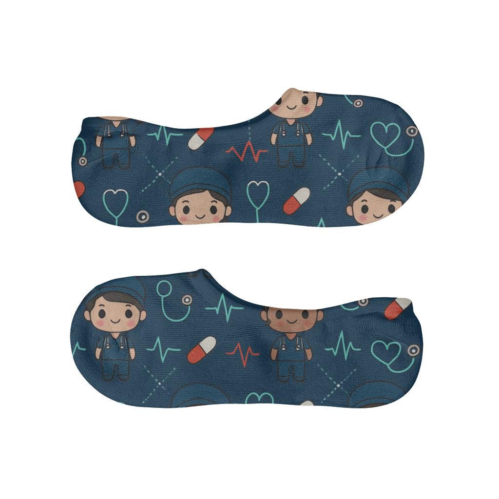 Nurse Night Shift Constellation Grid comfortable low-cut socks