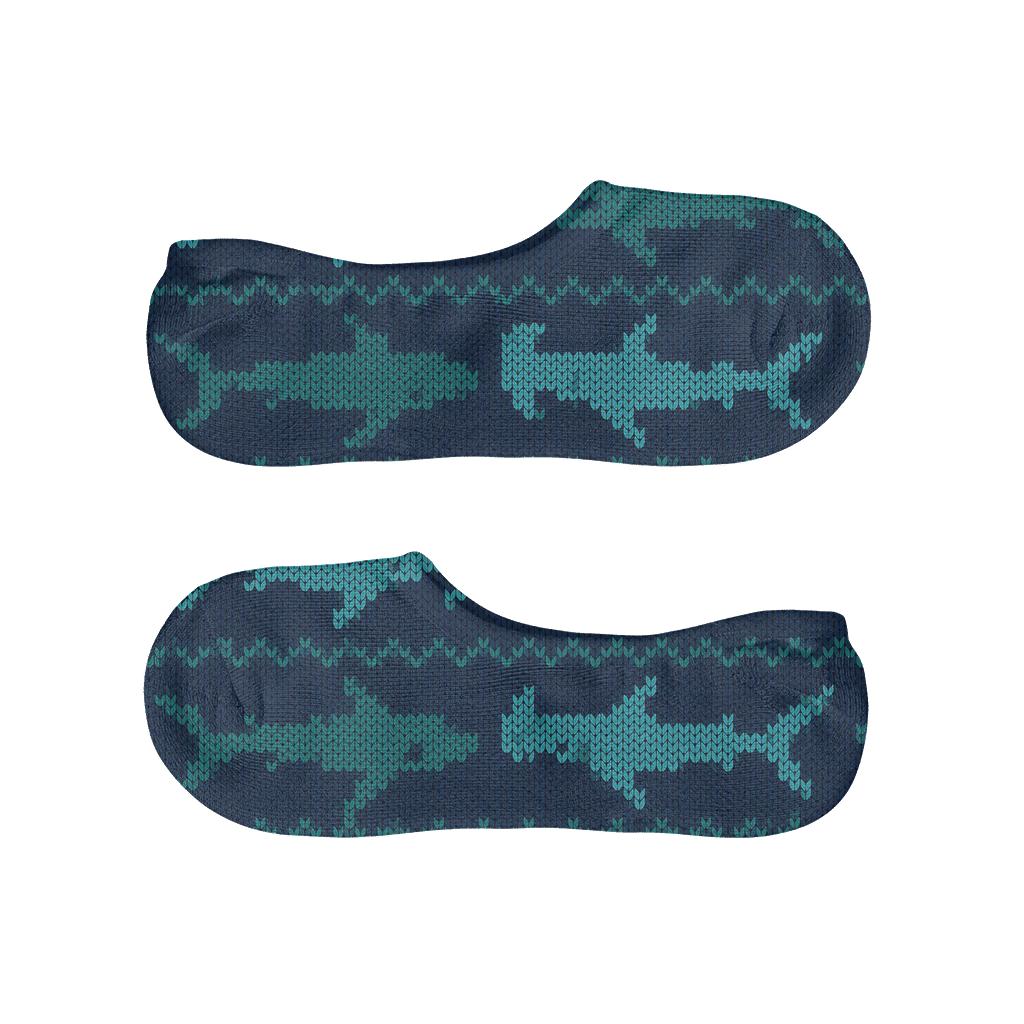 Shark Knitted Tide Hammerhead Pattern soft cotton no-show socks