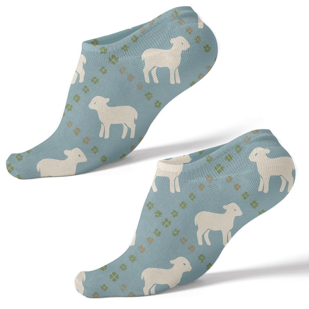 Pasture Constellation Grid With Sheep Trails soft everyday ankle socks