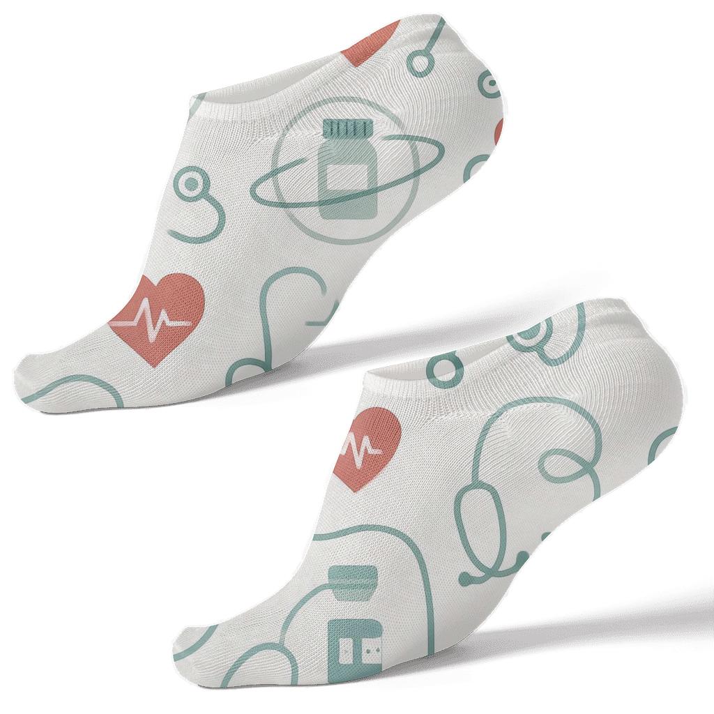 Heartbeat Orbit Pattern For Scrub Nurse personalized ankle socks