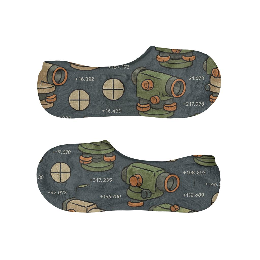 Transit Grid With Surveyor Precision designer printed no-show socks