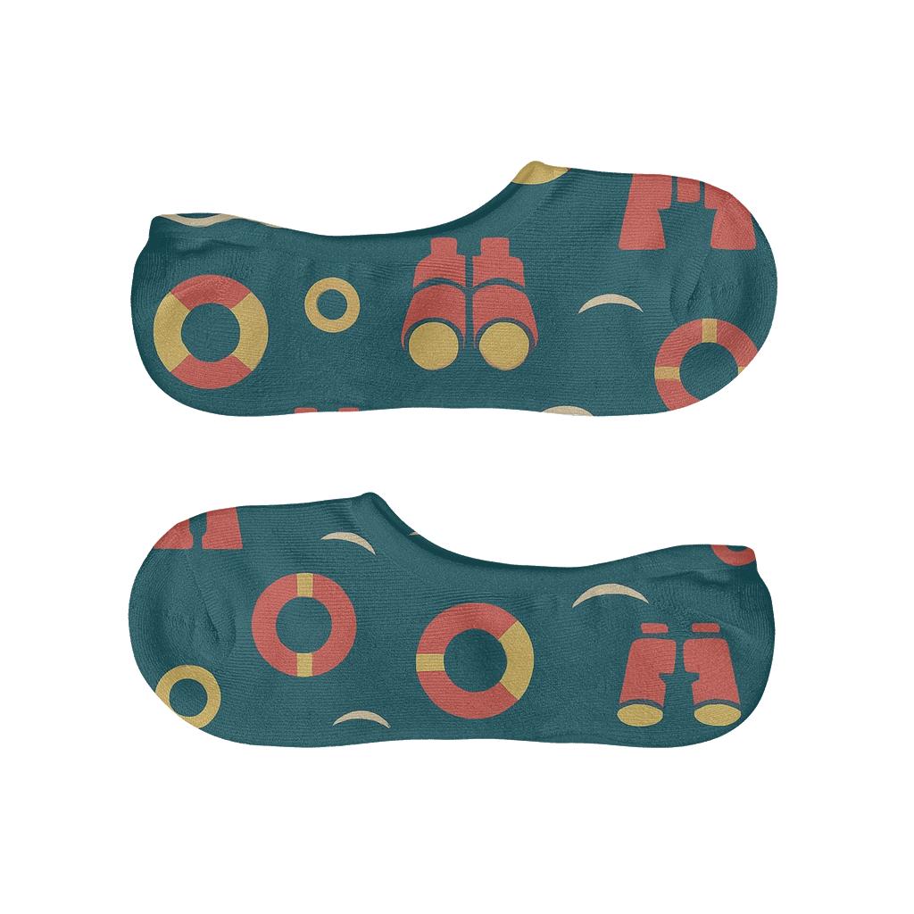 Tidewatch Lifeguard Mosaic Seascape breathable seamless no-show sockscustom no-show socks