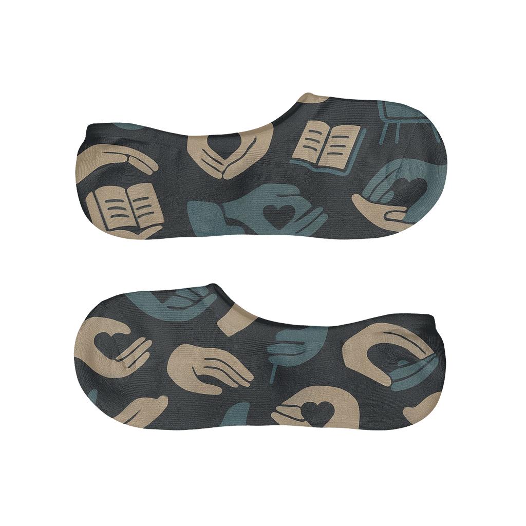 Supportive Hands Pattern Counselor Edition breathable no-show socks