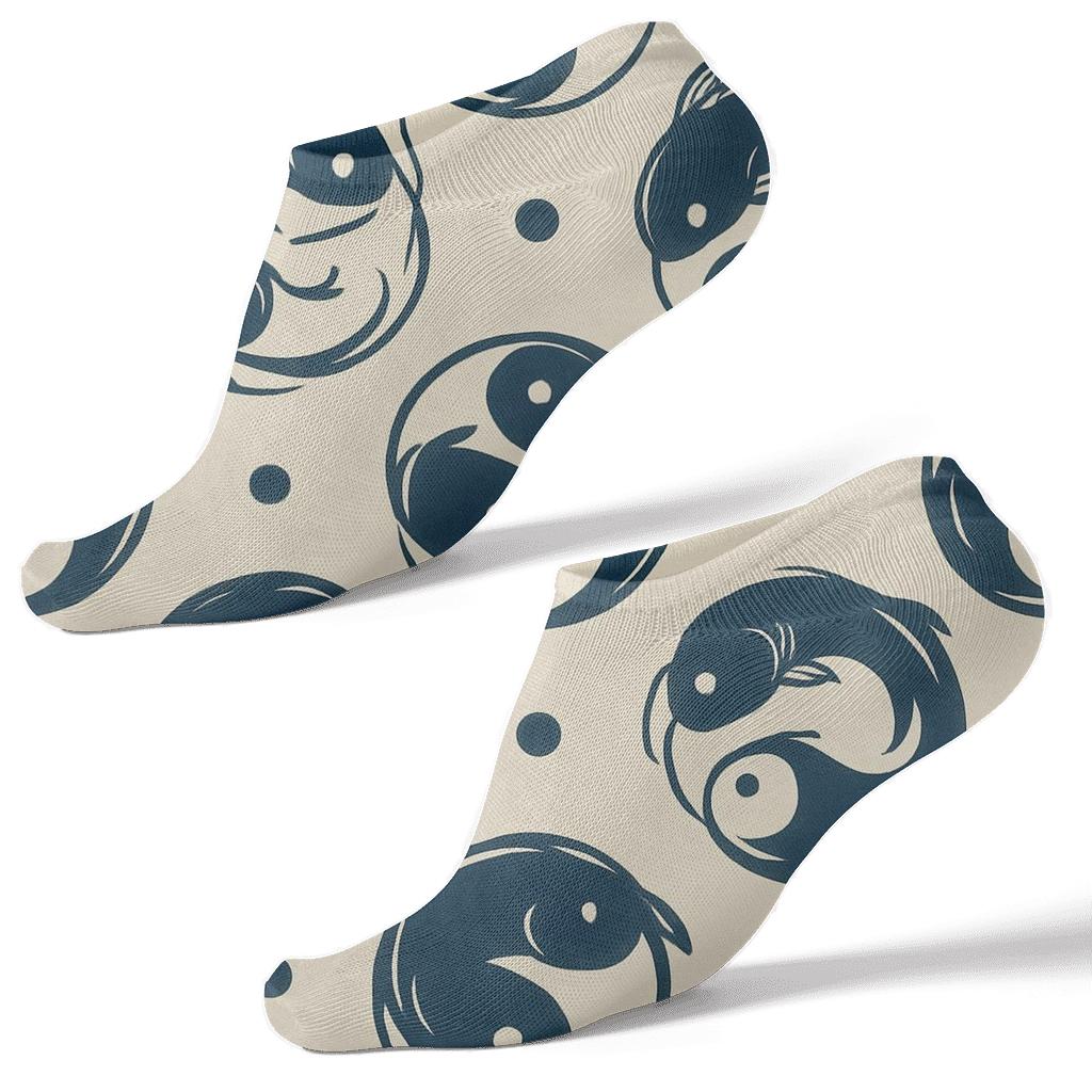 Dual Koi Orbit Lattice stylish athletic ankle socks