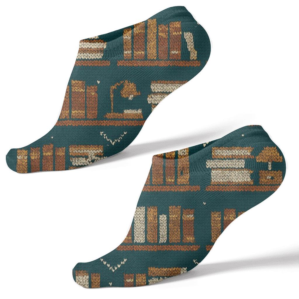 Librarian Starlit Stacks Pattern premium sports ankle socks