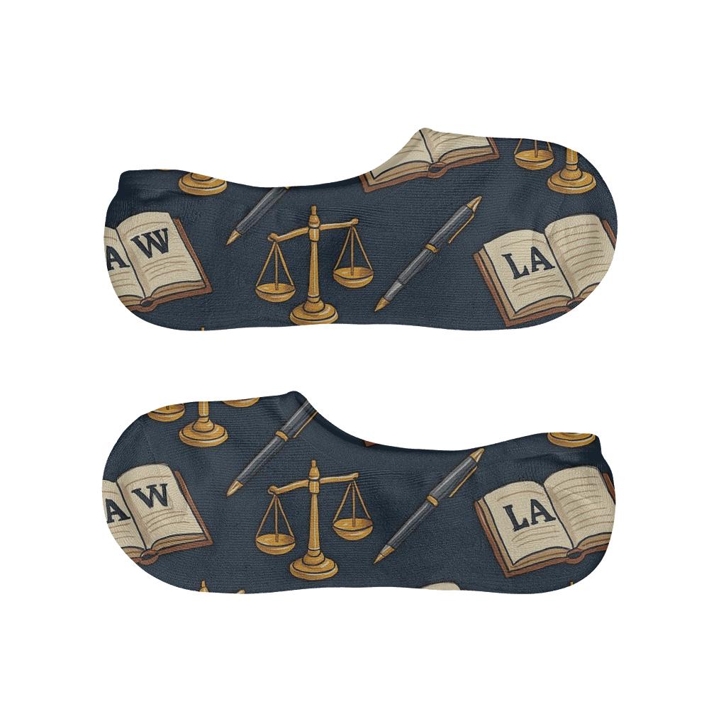 Scales And Statutes Pattern Paralegal Edition personalized no-show socks
