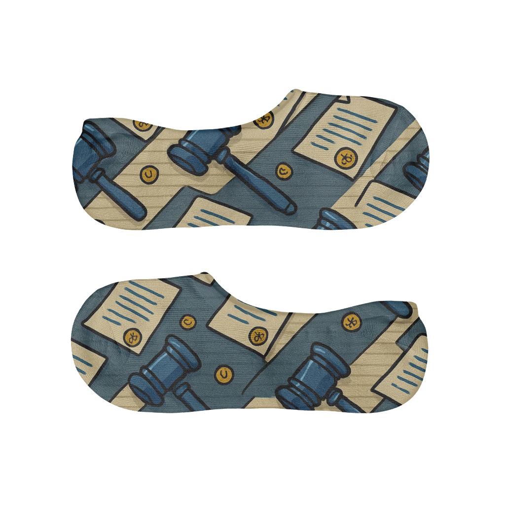Court Clerk Gavel Lattice On Parchment Bands comfortable invisible socks
