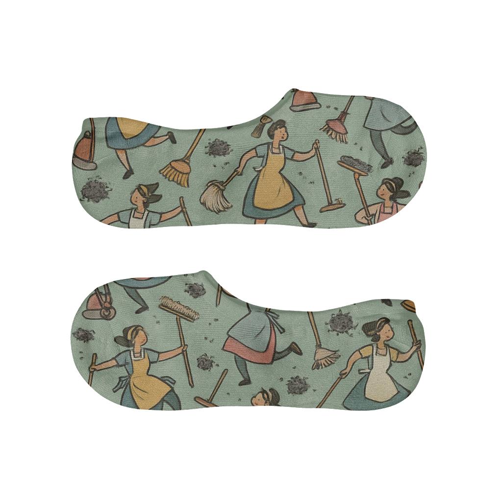 Housekeeper Collage Kitchen Dance personalized no-show socks