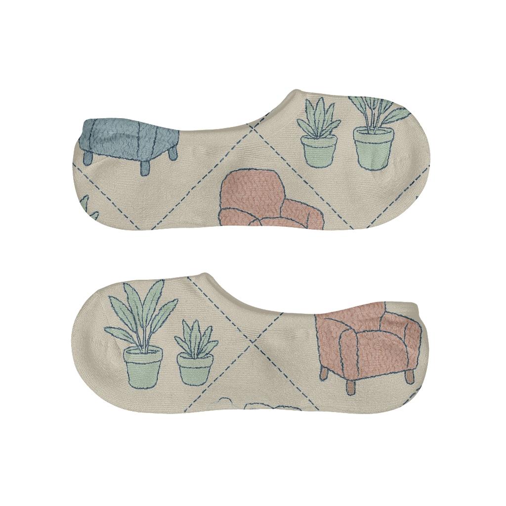 Psychologist Knitted Mind Garden Pattern trendy no-show sock styles