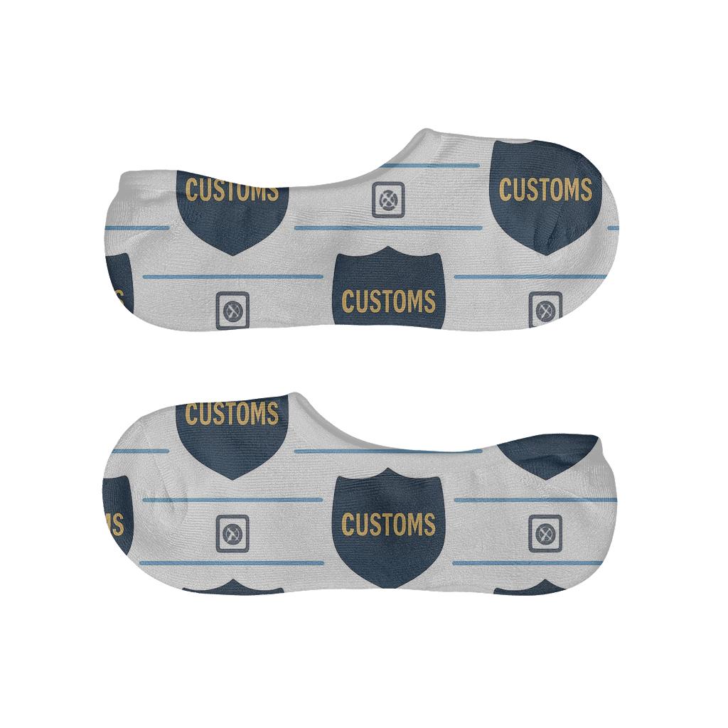 Sky Lane Grid With Customs Officer Badge Medallions comfortable low-cut socks
