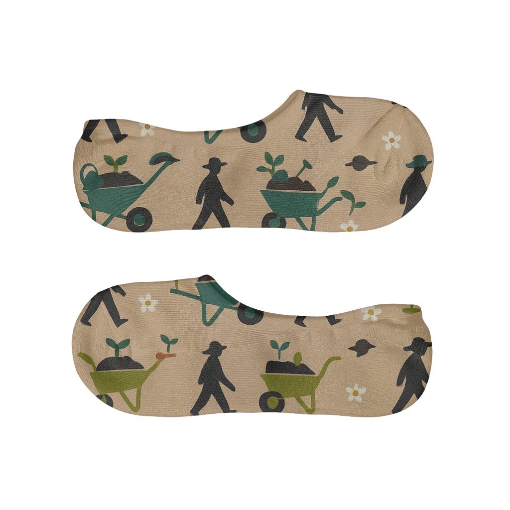 Sunlit Wheelbarrow Parade With Groundskeeper Motif trendy no-show sock styles