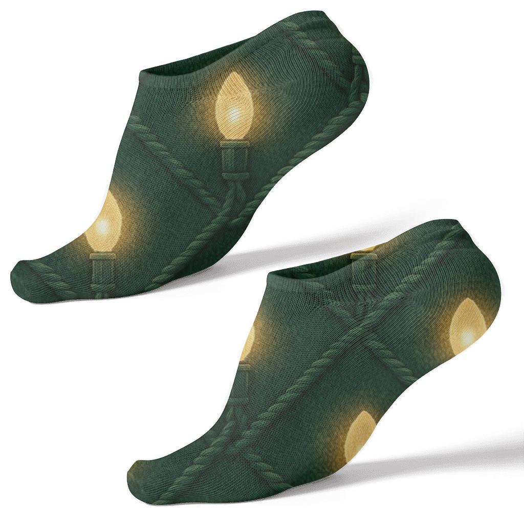 Evergreen Knitted Light Strand Lattice comfortable cotton ankle socks