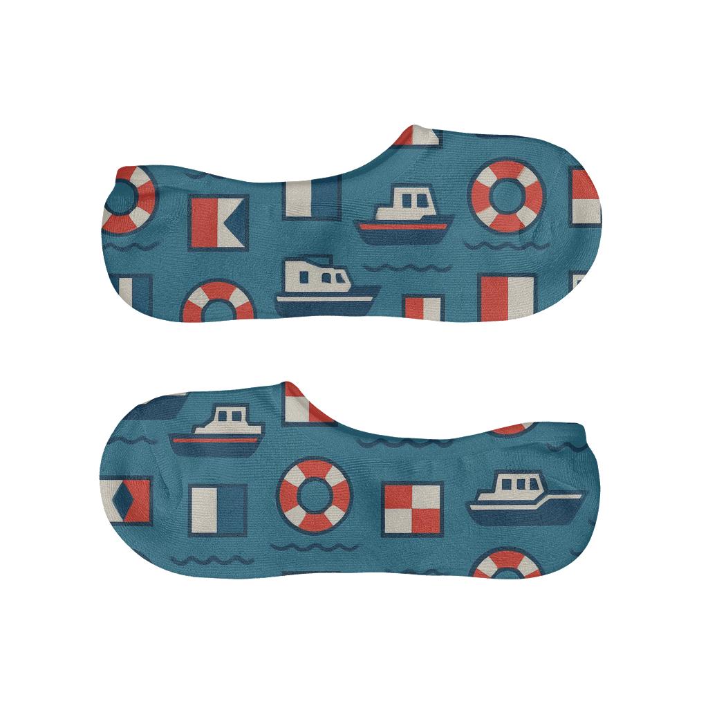 Coast Guard Officer Signal Fleet Grid anti-slip no-show socks
