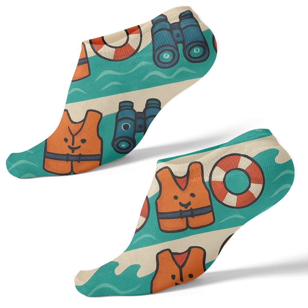 Rescue Wave Band With Coast Guard Officer Motifs trendy patterned ankle socks