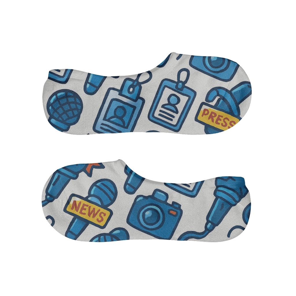 City Beat Microphone Grid With Reporter Rhythm soft cotton no-show socks