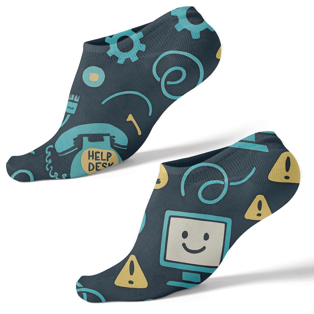 It Support Specialist Circuit Carnival Pattern stylish athletic ankle socks
