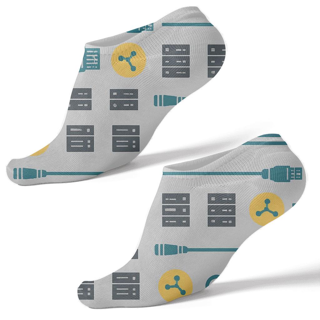 Cable Chorus With Network Administrator Icons unique graphic ankle socks
