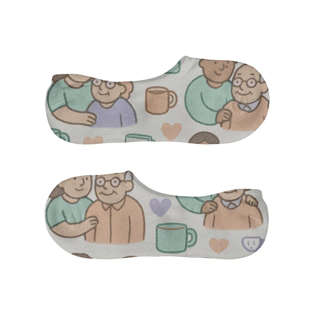 Mint Hearts And Helping Hands With Caregiver Icons unique hidden socks