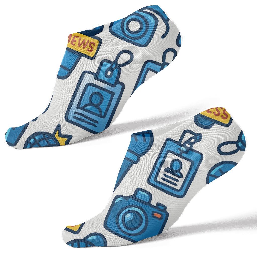 City Beat Microphone Grid With Reporter Rhythm premium sports ankle socks