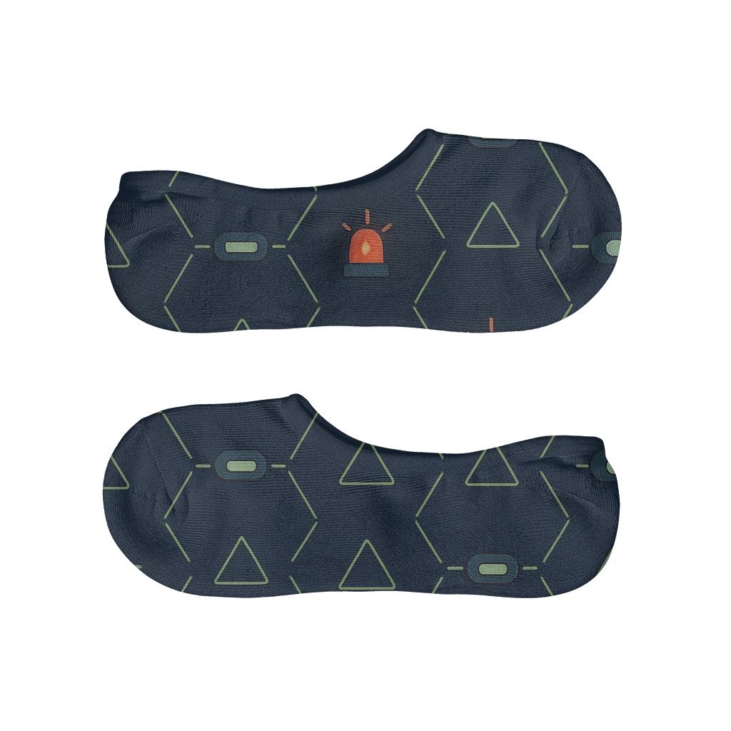 Beacon Lattice For Rescue Worker Night Ops designer printed no-show socks