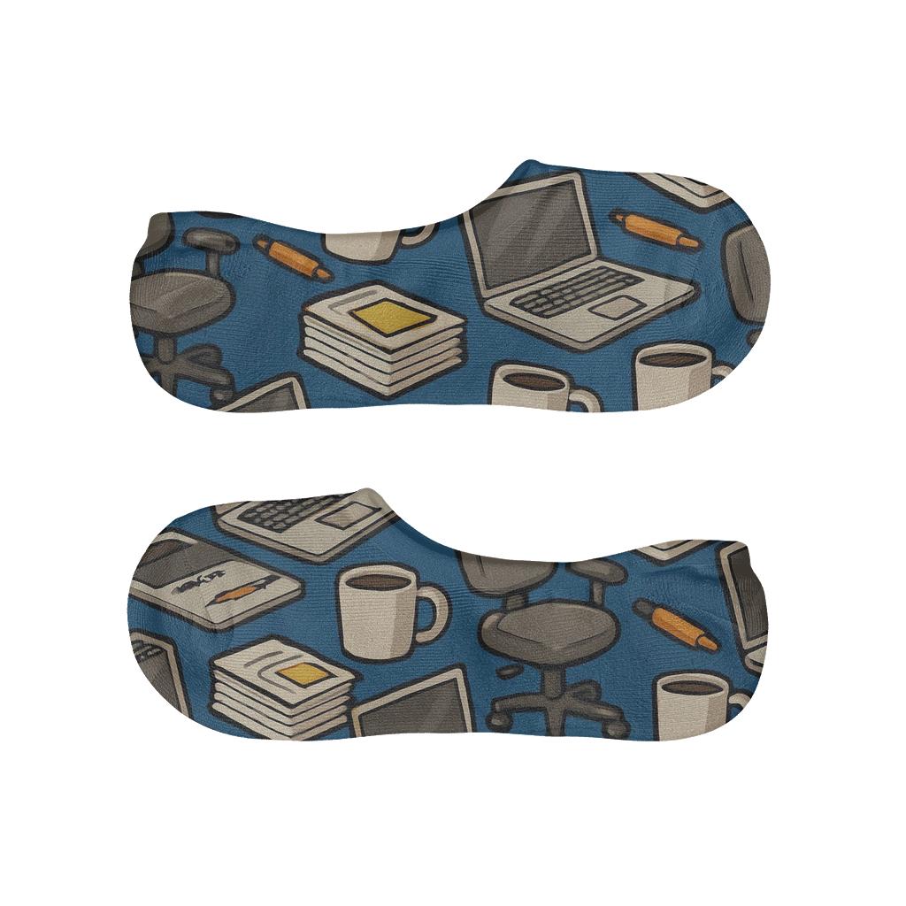 Office Manager Workflow Cascade Pattern soft cotton no-show socks