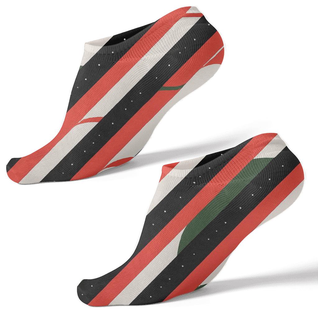 Peppermint Stripe Galaxy Christmas Palette trendy patterned ankle socks