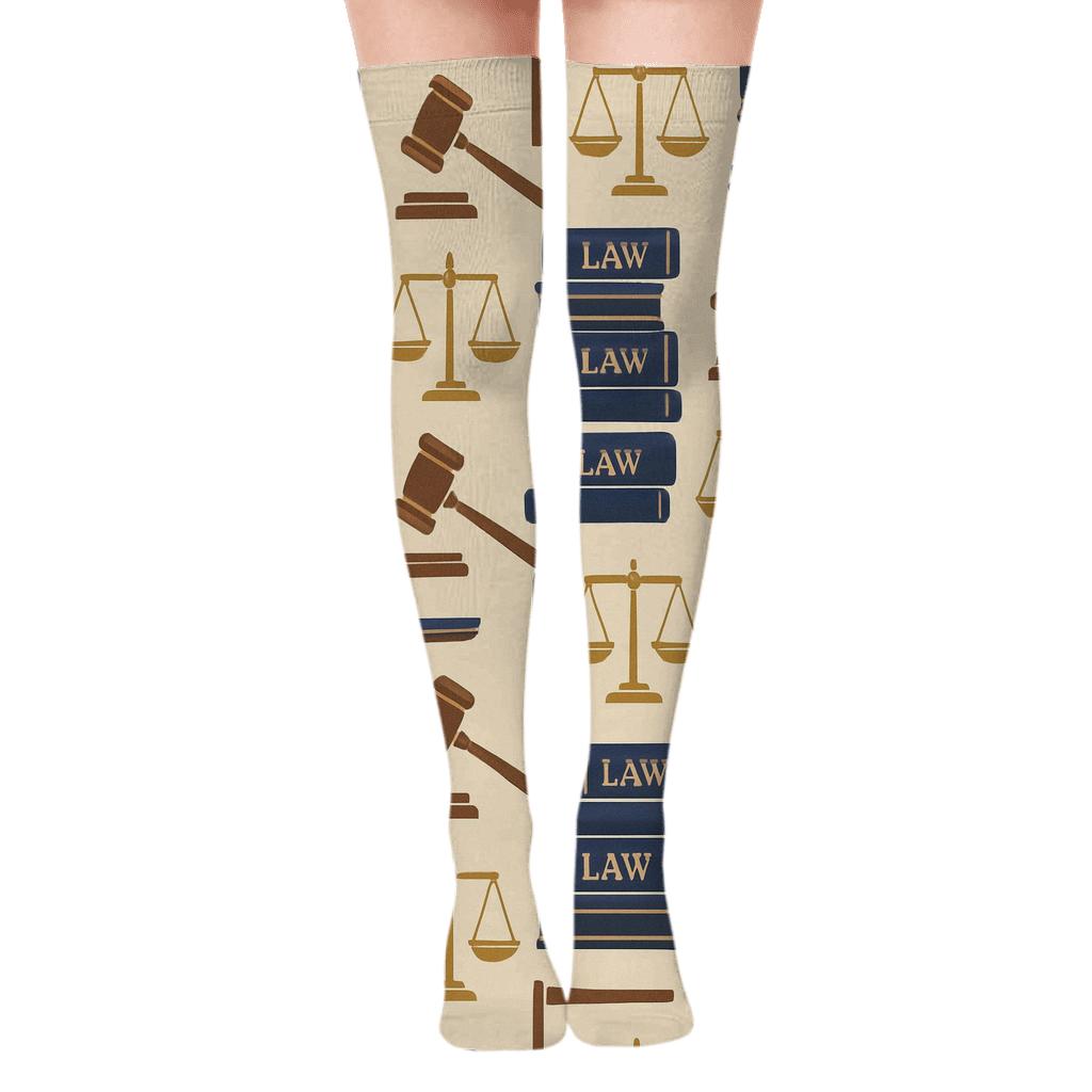 Lawyer Chambers Tapestry Pattern personalized over-the-knee socks