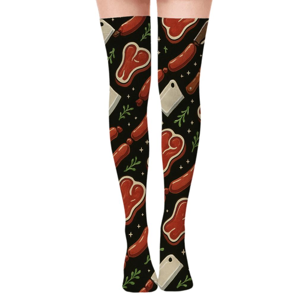 Butcher Constellation Cleaver Parade comfortable cotton over-the-knee socks